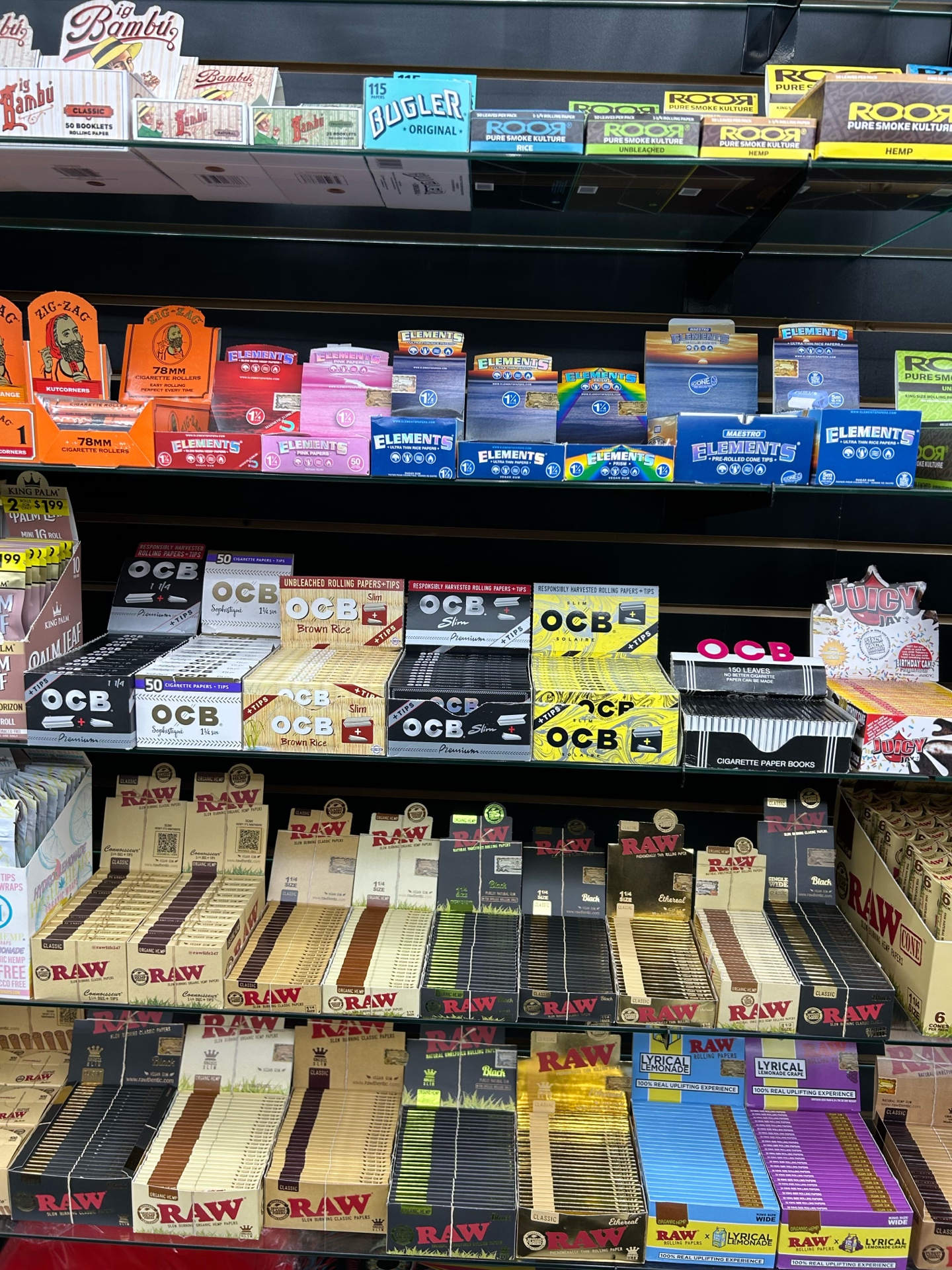 Rolling papers selection - RAW, OCB, Elements